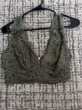 bebe Olive Green Lace Bralette